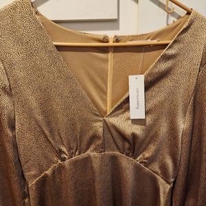 Beautiful brand new gold black dot dress